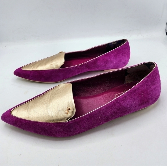 Ted Baker London Oleshky Magenta And Gold Pointy Toe Flats Size 40, 9.5 - Picture 6 of 16
